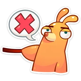 ❌ Мультфильм, Животное, Крест, Нет, Отклонить, Отменить, Знак telegram sticker
