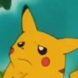 😐 Pikachu Pokemon pikachu, pokemon, smutny, anime, kreskówka telegram sticker