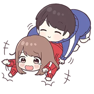 💙 ちび, アニメ, 漫画, かわいい, 可愛い, 友情, 幸せ telegram sticker