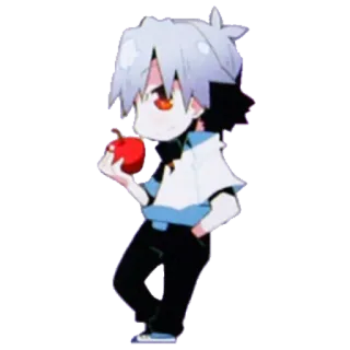 🔹 Anime, Chibi, Kawaii, Lindo, Manzana, Arte, Personaje telegram sticker