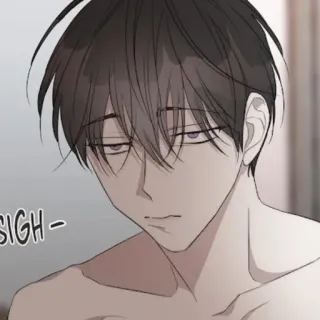 🌝 SIGH - anime, man, sigh, tired, upset, male whatsapp sticker