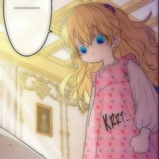 🎀 KRRRT... Mädchen, Kleid, süß, Manga, blond, lange Haare whatsapp sticker