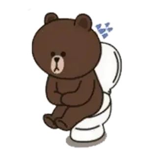 🚽 Brown Bear медведь, туалет, сидящий, милый, мультфильм, смешной telegram sticker