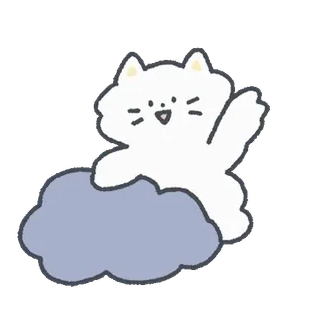 💬 chat, mignon, salut, autocollant, animal, nuage whatsapp sticker