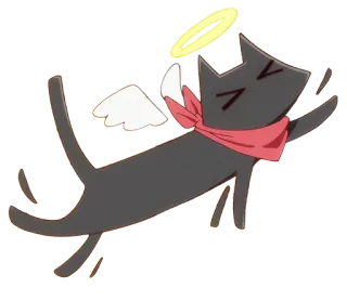😇 gato, ángel, alas, halo, lindo, animal whatsapp sticker