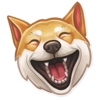 😄 cane, animale, emoji, meme, shiba inu, doge, risata, ridere telegram sticker