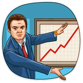 📈 affaires, présentation, graphique, succès, finance telegram sticker