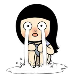😭 crying, sad, upset, cartoon, tears, emotion telegram sticker