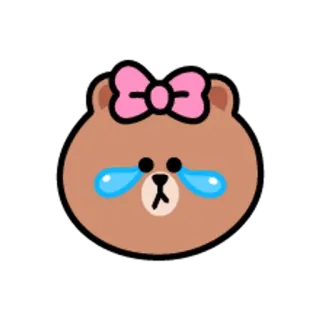 😋 orso, piangendo, triste, fiocco, carino, emotivo, cartone animato telegram sticker