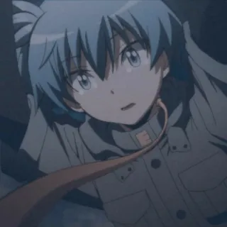 🌀 Nagisa Shiota Assassination Classroom Anime, Mangá, Personagem, Uniforme escolar, Cabelo azul, Nagisa Shiota, Assassination Classroom whatsapp sticker