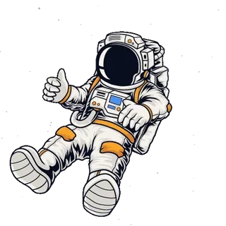 👍 astronaut, space, outer space, exploration, thumbs up, floating telegram sticker