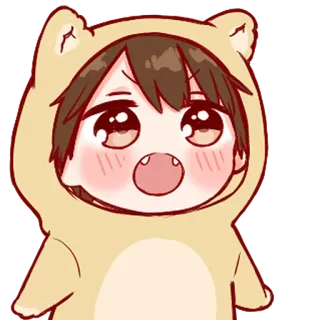 🖤 Anime, Kawaii, Dibujos animados, Oso, Lindo, Chibi telegram sticker