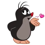 😘 Krtek cartoon, animal, mole, cute, heart whatsapp sticker