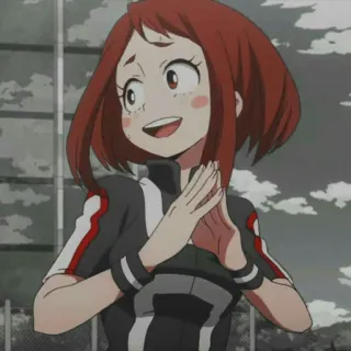 🍫 Ochaco Uraraka My Hero Academia Ochaco Uraraka, My Hero Academia, Anime, Dessin animé, Fille, Personnage telegram sticker