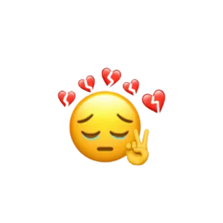 💔 Emoji, Triste, Cuore spezzato, Piangente, Simbolo di pace telegram sticker