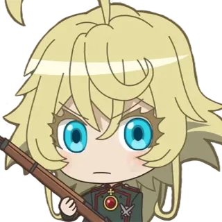 🔫 Tanya von Degurechaff Saga of Tanya the Evil Anime, Chibi, Militär, Soldat, Tanya Deguretschaff, Saga der Tanya, Weltkrieg, Fantasy whatsapp sticker
