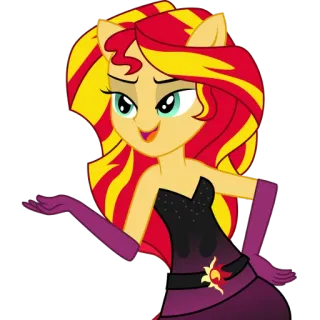 😏 Sunset Shimmer My Little Pony: Equestria Girls Kartun, Karakter, Berkuda, Anak perempuan, Sunset Shimmer, Animasi telegram sticker
