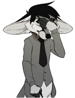 🤦‍♂️ антропоморфный, фурри, лис, персонаж, бизнес, костюм, галстук telegram sticker