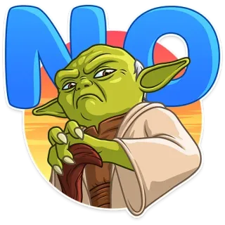 🙅‍♂️ Yoda NO yoda, star wars, no, rifiuto, diniego telegram sticker