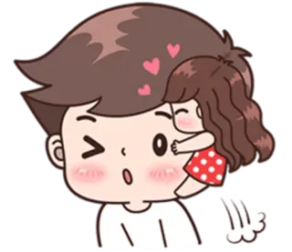 😚 Dessin animé, Couple, Amour, Cœur, Baiser, Mignon telegram sticker
