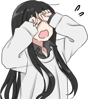 😱 Gadis anime, Karakter anime, Menguap, Mengantuk, Lelah, Kartun, Lucu telegram sticker