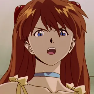 😒 Asuka Langley Soryu Neon Genesis Evangelion anime, Asuka Langley, Evangelion, character, irritated telegram sticker