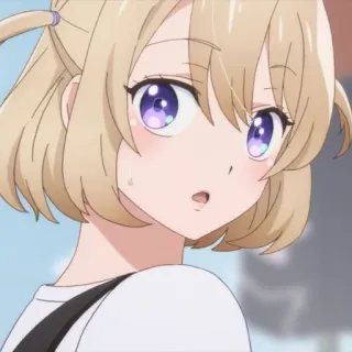 💛 Fille anime, Cheveux blonds, Mignon, Dessin animé, Personnage féminin, Style anime telegram sticker
