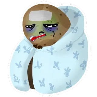 😰 疾病, 生病, 受伤, 土豆, 卡通, 人物 telegram sticker