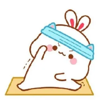 😡 Kartun, Kelinci, Binatang, Lucu, Kawaii, Olahraga, Yoga whatsapp sticker