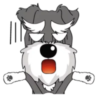 😨 perro, dibujo animado, animal, schnauzer telegram sticker