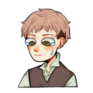 🥲 cartoon, crying, emotional, sticker, drawing, portrait telegram sticker