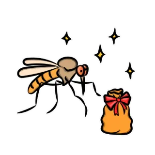🎁 mosquito, bolsa, presente, inseto, desenho animado telegram sticker