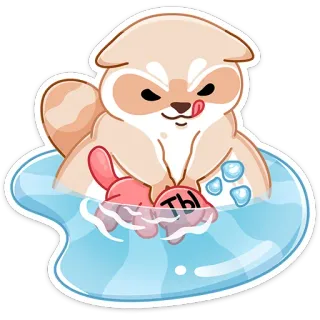 😡 Ты หมา, สระว่ายน้ำ, การ์ตูน, สติกเกอร์, น่ารัก, สัตว์เลี้ยง whatsapp sticker