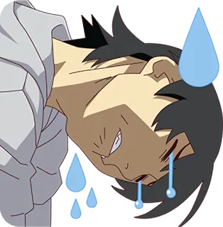 😭 Anime, Keringat, Lelah, Jengkel, Stres, Kartun telegram sticker