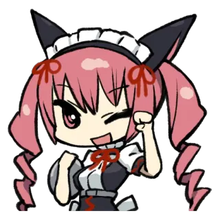 😉 anime, maid, cute, kawaii, pink hair, character, cartoon telegram sticker