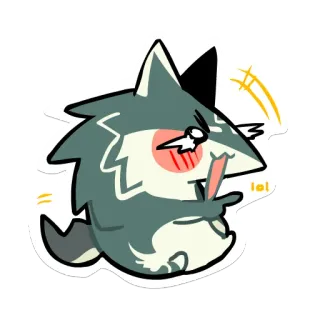 😂 lol cartoon, animal, wolf, funny, lol telegram sticker
