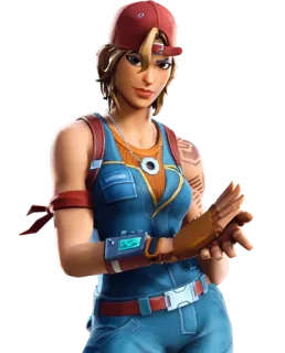 😠 nhân vật, phụ nữ, mũ lưỡi trai, áo liền quần, nhân vật game telegram sticker