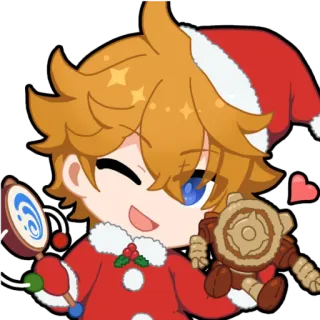 😉 Tartaglia (Childe) Genshin Impact Chibi, Genshin Impact, Navidad, Personaje de anime, Videojuego, Childe, Tartaglia whatsapp sticker