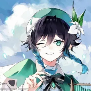 💠 Venti Genshin Impact anime, video game, character, illustration, venti, genshin impact whatsapp sticker