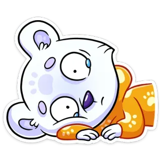😢 Kreskówka, Naklejka, Słodki, Zwierzę, Niedźwiedź telegram sticker