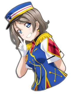👆 Ragazza anime, Cartone animato, Uniforme, Cappello, Sorriso whatsapp sticker