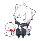 ☺️ cat, anime, ghost, cute, kawaii, cartoon telegram sticker