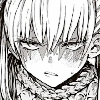 🎧 Anime, Manga, Fille, Sérieux, Monochrome, Portrait, Expression, Corde telegram sticker
