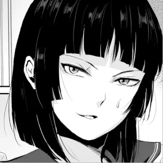 😏 Anime, Mangá, Garota, Cabelo preto, Arrogante telegram sticker