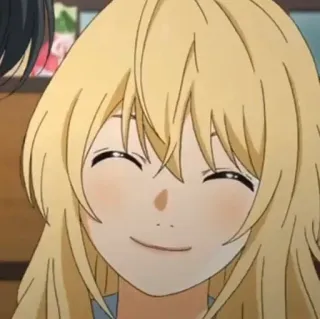 🎻 アニメ, 漫画, 金髪, 笑顔, 可愛い telegram sticker