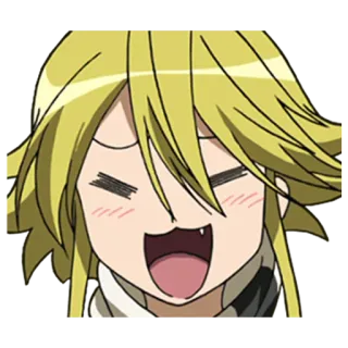 🤣 anime, blonde hair, cartoon, happy, smile, cute telegram sticker