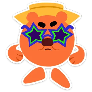 😎 orso, cartone animato, occhiali da sole, personaggio, illustrazione, cappello telegram sticker