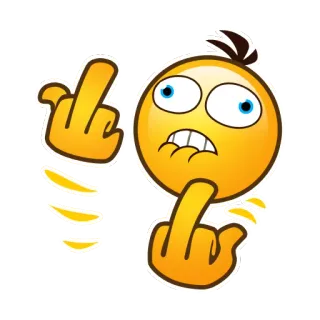 👎 emoji, middle finger, offensive, cartoon telegram sticker