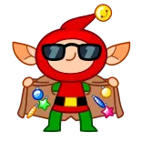 😎 elfo, natale, cartone animato, vacanza, figo, occhiali da sole telegram sticker