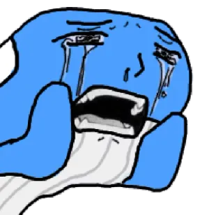 😭 クジラ, 泣く, 悲しい, 絵文字, 漫画, ステッカー, 青 telegram sticker